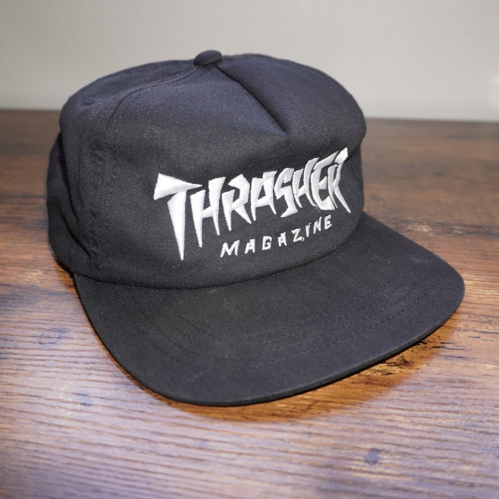 Thrasher Magazine Black Skateboarding Hat Cap Skaters Streetwear Snapback